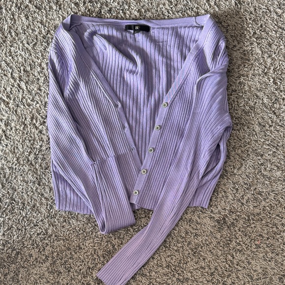 Banana Republic Tops - Banana Republic Lavender Ribbed Cardigan